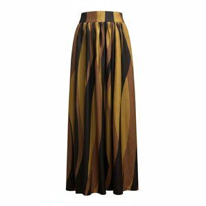 Neutral Stripe Flowy Maxi Skirt